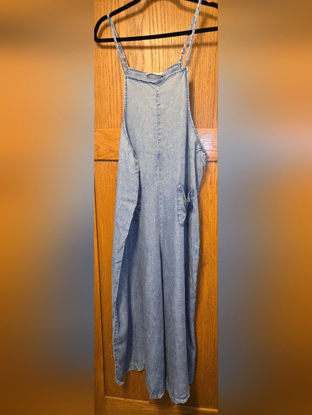 Zennana Denim Wide-Leg Jumpsuit - Light Blue Medium